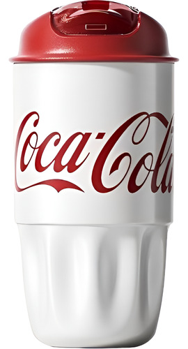 Vaso Térmico Nonoo Coca Cola Blanco Con Tapa 450 Ml Blanco