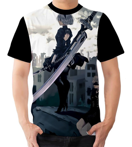 Camisa Camiseta Nier Automata 2b Anime Jogo 3