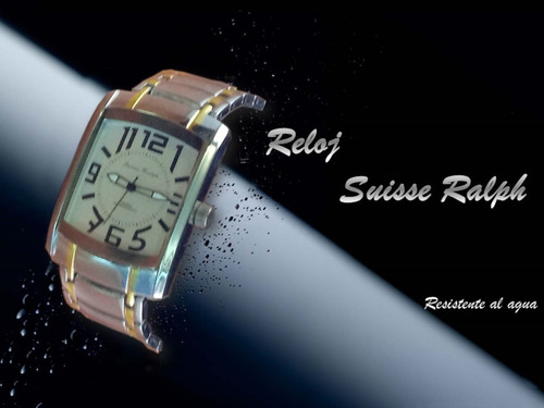Reloj Suisse Ralph, Color Plata Tonos Dorados 38 50 8mm