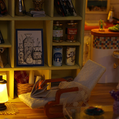 Kit De Casa De Muñecas Para Bricolaje Con Muebles Y Led, Reg