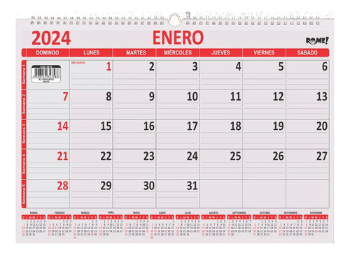 Calendario Almanque Rome 2024 4975 A3 42 X 29,7 Cm