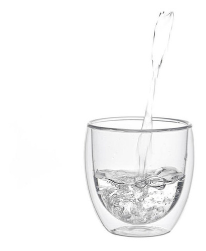 Imagen 5 de 8 de Pack 2 Vasos De Vidrio Doble Pared Té Café Sin Asa 250ml