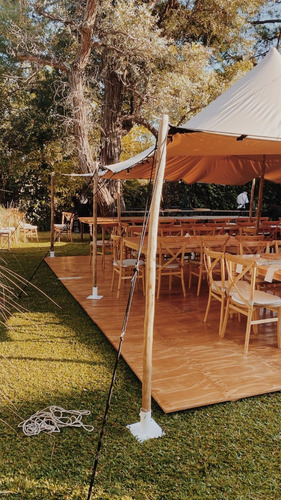 Carpa Beduina Color Beige - Piso De Madera - Pista De Baile