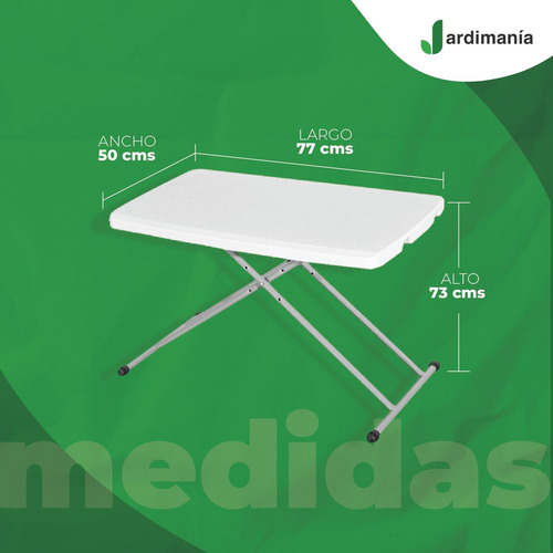 Imagen 2 de 9 de Mesa Plegable Portátil Multiusos Auxiliar 50 Cm Exterior