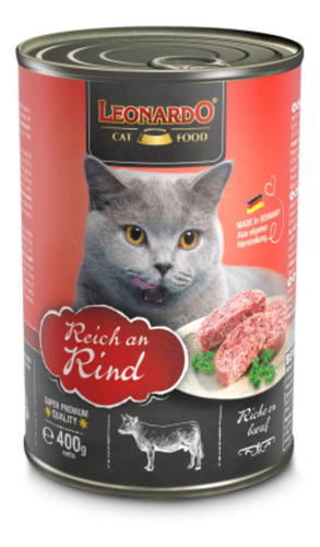Imagen 1 de 1 de Alimento Leonardo Quality Selection para gato adulto sabor carne en lata de 400g