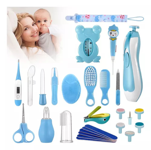 Kit Higiene Bebé Recién Nacido Set Cuidado Salud 10 Piezas Color Azul LU  RS-285 azul - x 10