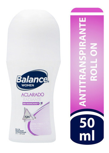 Desodorante Balance Roll On Aclarado Radiante Mujer 50ml
