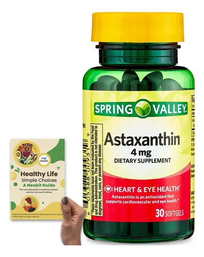 Spring Valley Cápsulas Blandas De Astaxantina, 4 Mg, Soport