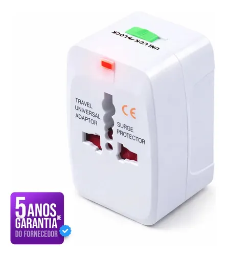 Adaptador de Tomada Universal para Viagem Internacional Bivolt 11...