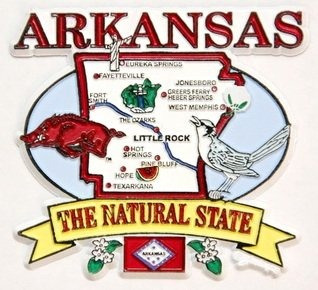 Elementos Del Estado De Arkansas Mapa De Colección Nevera Im