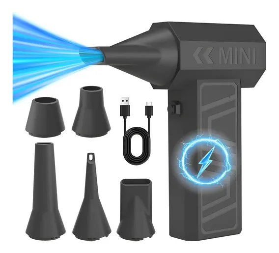 Soprador De Ar Turbo 130000 Rpm Limpador De Pó Portátil Preto