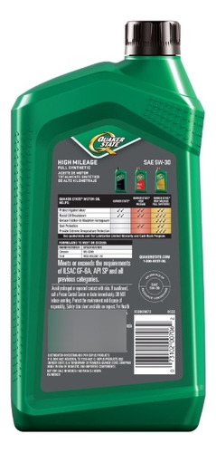 X3 Quaker State 5w30 High Mileage Full Synthetic 946 Ml