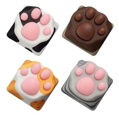 4 Teclados Mecânicos Com Pata De Gato De Silicone Fofo Para