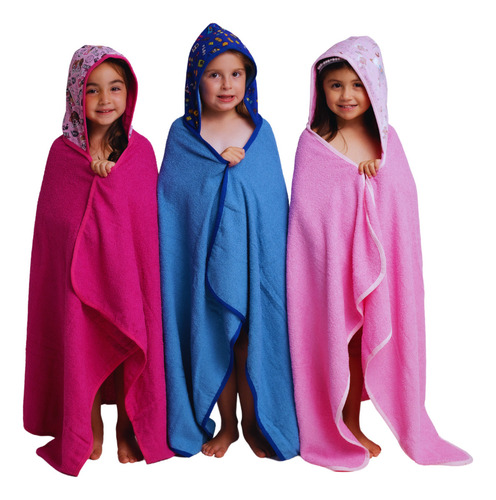 Toalha De Banho Gigante Com Capuz Infantil - Toalhão Grande Cor Azul Tubarão