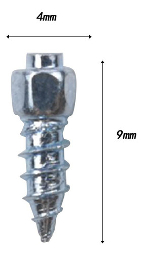 100 Tornillos Antideslizantes Para Neumáticos, 4x9mm