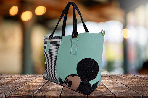 Imagen 6 de 6 de Bolsa De Mano De Disney, Mickey Mouse En Color Verde Agua