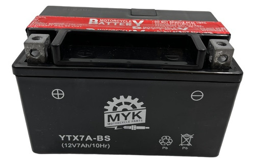 Batería Myk Ytx7a-bs // Yumbo Vx2 / Vx3/ Vx4 - Mundomotos.uy