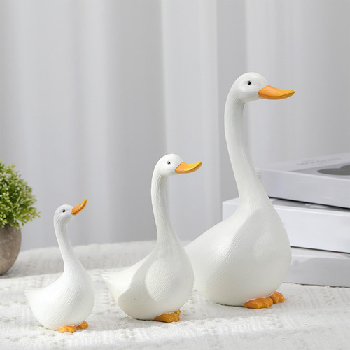 3pcs Estátuas De Pato Estatuetas De Animais Esculturas De