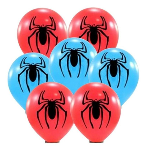25 Balão Bexiga Homem Aranha Nº 11 Cor Vermelho/azul