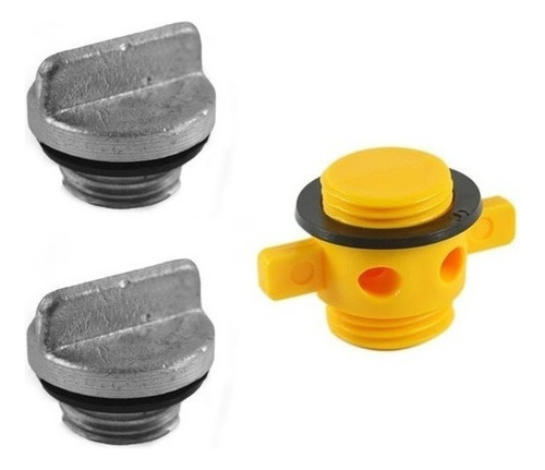 Kit Com 02 Bujões De Popa Aluminio E 01 Bujão De Viveiro