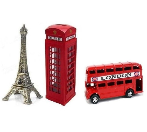 Miniaturas Ônibus Torre Eifel Cabine Telelefonica Londres