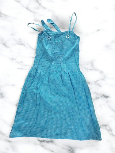 Vestido Pin Up De Lunares Azul (Usado)