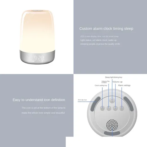 Luz Nocturna Táctil Con Alarma De Simulación De Amanecer Clo