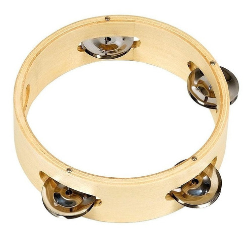 Imagen 2 de 3 de Pandero Sin Parche De 6'' / 15cm Con 4 Sonajas Knight Jb906
