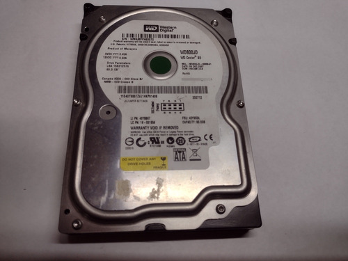 Hd Western Digital Wd800jd 80gb Sata