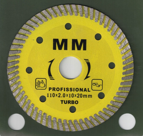 Disco Diamantado Mm Amarelo Turbo 110mm - Diapar