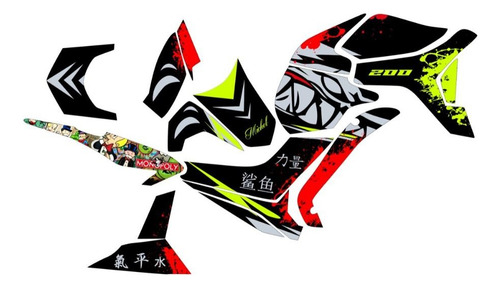 Stickers Para Ft150 Grafito Shark Malo