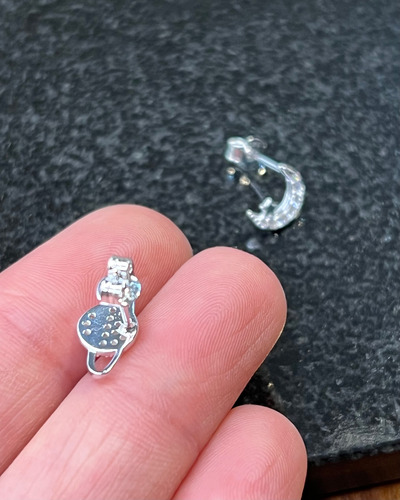Aros Pasantes Luna Y Planeta Micropave Plata 925