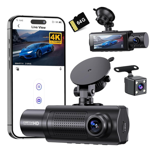 Câmera Automotiva Miden X5 4k Frontal Traseira E Interna