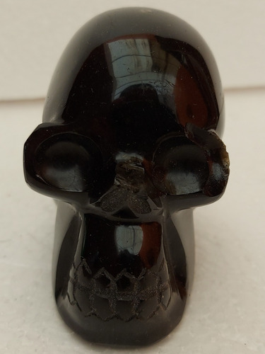 Cráneo Tallado En Obsidiana Dorada Artesanal (Usado)