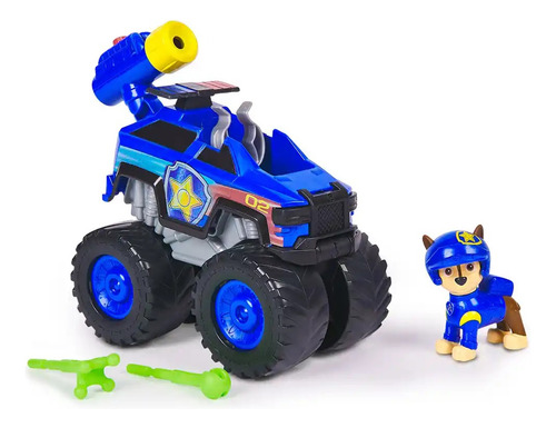 Paw Patrol Vehiculo+fig Chase Rescue Wheels Lanza Proyectil Chase