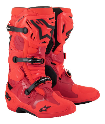 Bota Moto Cross Alpinestars Tech 10 Vermelho Loja @#