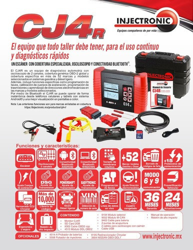 Imagen 9 de 9 de Cj4r Injectoclean Scanner Automotriz + Chrysler Modulo 9195