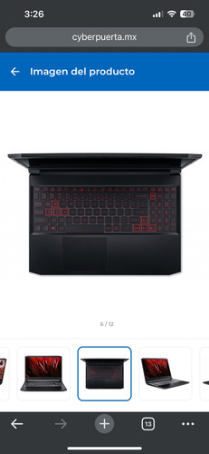 Laptop Gamer Acer Nitro 5 Ryzen 7 16 Ram Nvidia 1650 (Usado)