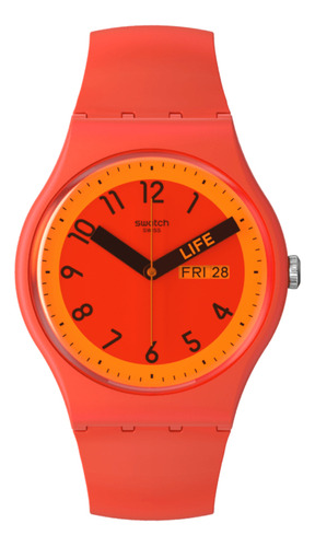 Reloj Swatch Proudly Red De Silicona Rojo Unisex So29r705