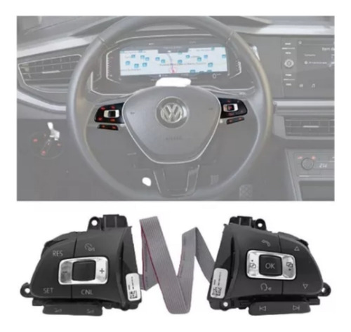 Botão Comando Som Vw Polo/virtus/t-cross 18/22 56d959442iha