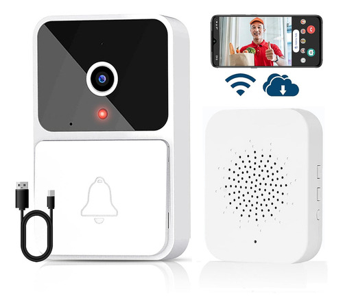 Timbre Inteligente Inalámbrico Con Cámara 1 Transmiso 1 Rec Videollamadas Interactivas En Tiempo Real Wifi 2.4g