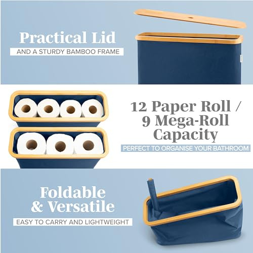 Cesta Organizadora De Papel Higiénico De Bambú