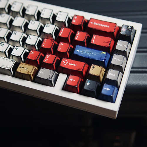 Capa Para Teclas Pbt Comic Style Keycaps Cherry 141 Teclas Branco Inglês Us