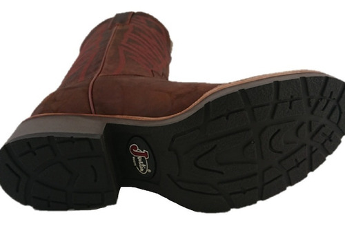Imagen 5 de 5 de Bota Tipo Rodeo Oval Hombre Marca Justin Color Waxy Brandy