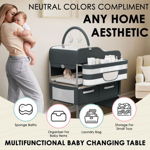Mesa Cambiadora Portátil Para Bebés Con Ruedas - Moderno