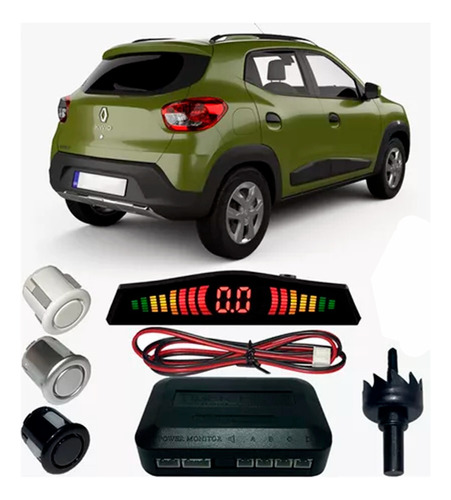 Sensor Estacionamento Ré Kwid Com Display 4 Pontos