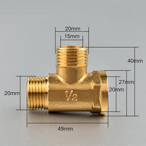 1/2 3 Vías Conector De Tubería Macho Hembra Herramienta