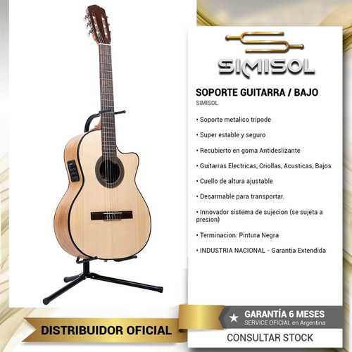 Imagen 5 de 7 de Soporte Pie Para Guitarra Criolla Electrica Bajo Cuello