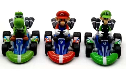 3 Pcs Más Grande Super Mario Bros Kart Tirar Coches Qmvkn