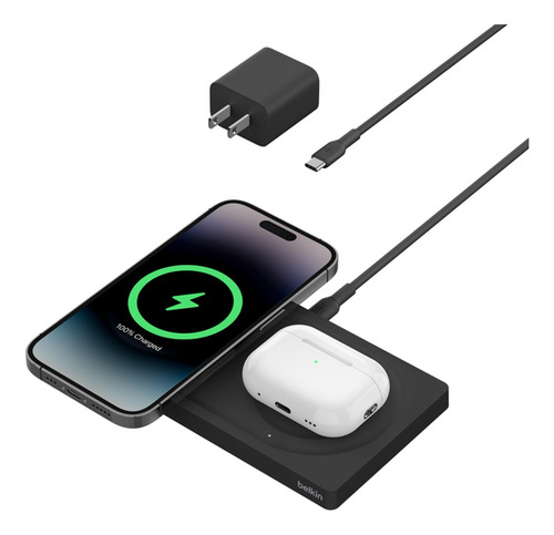 Base de carregamento sem fio Belkin Boostcharge Pro 15w Magsafe, cor branca